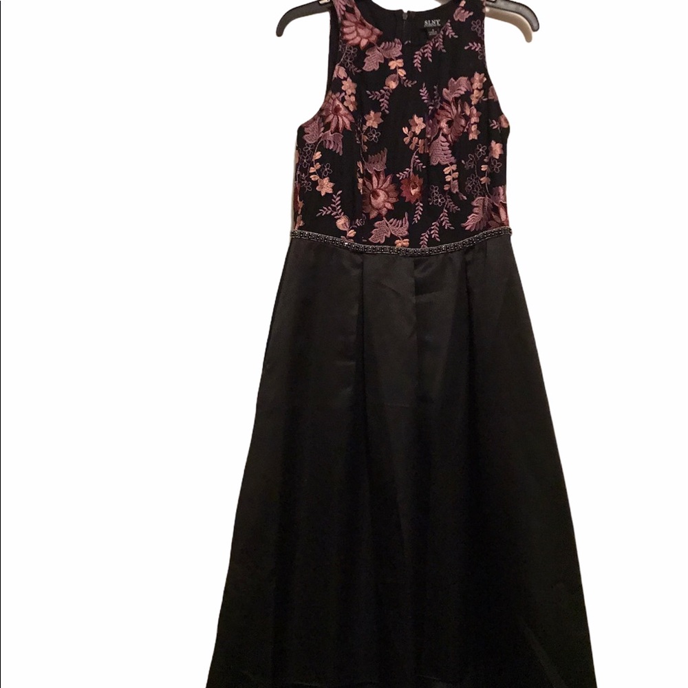 SLNY Womens Multicolor Floral Sleeveless Dress 8